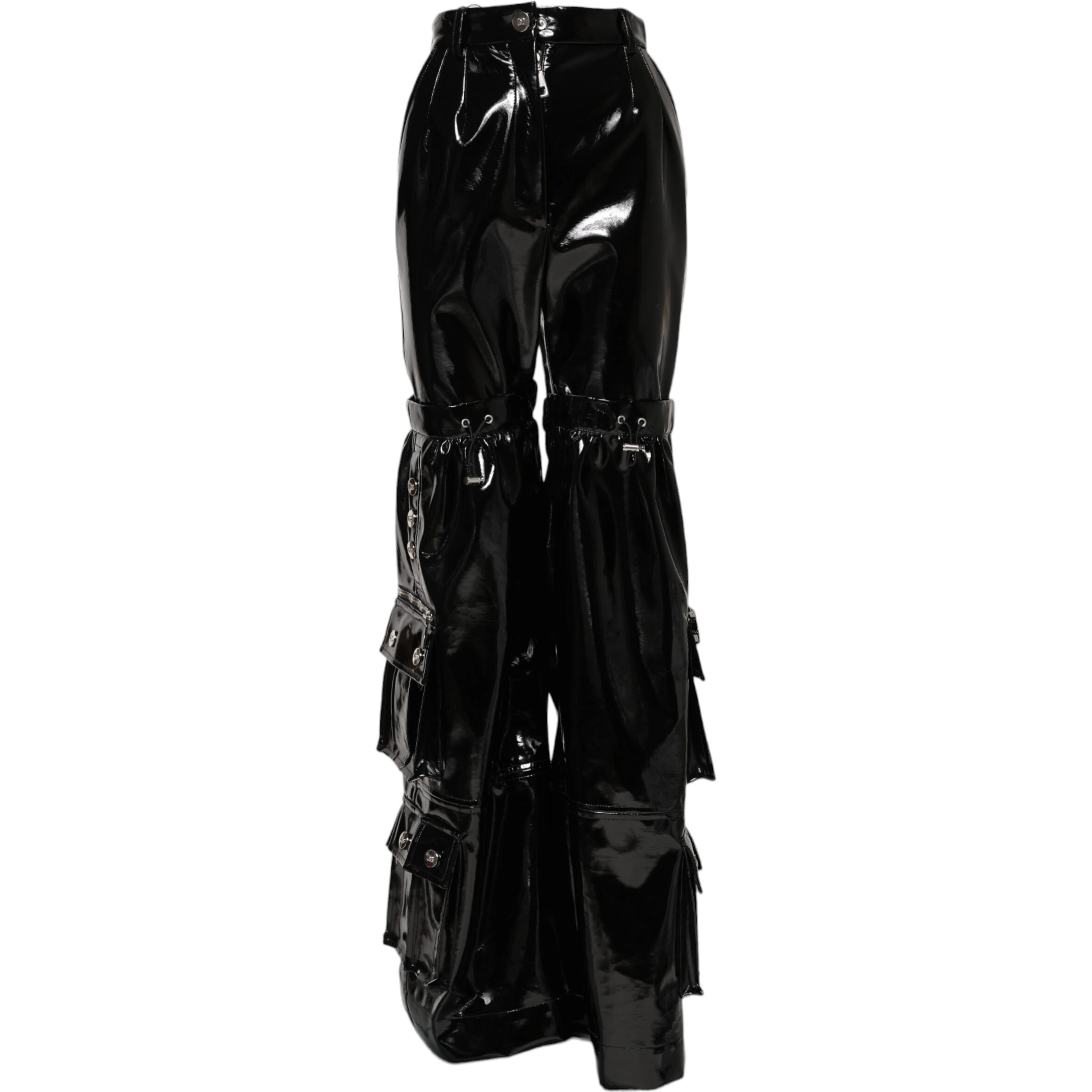 Black High Waist Cargo Bootcut Pants