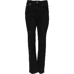 Black Boyfriend Cotton Flared Denim Jeans