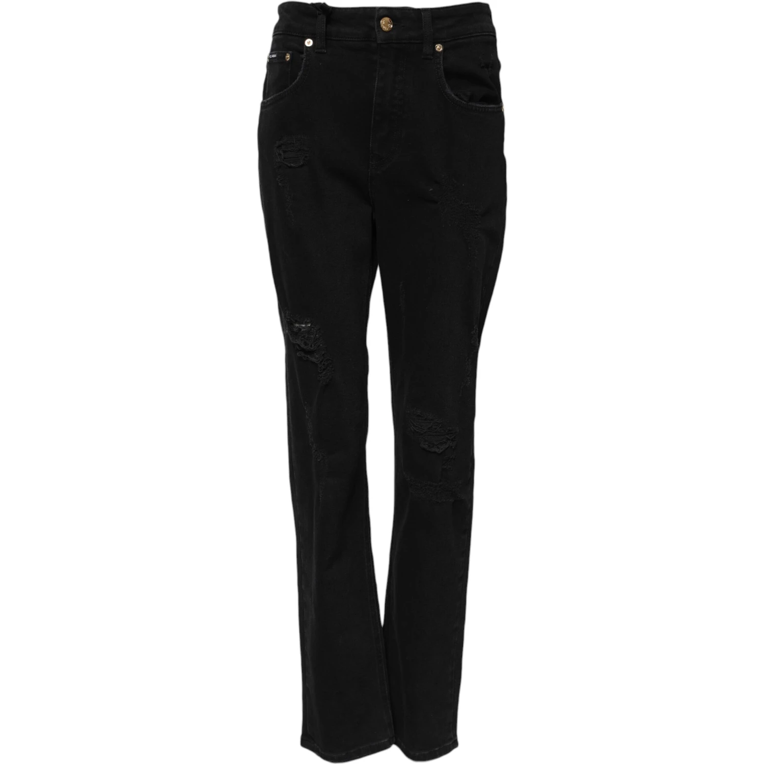 Black Boyfriend Cotton Flared Denim Jeans