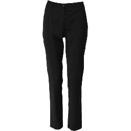 Black STAFF Mid Waist Tapered Pants