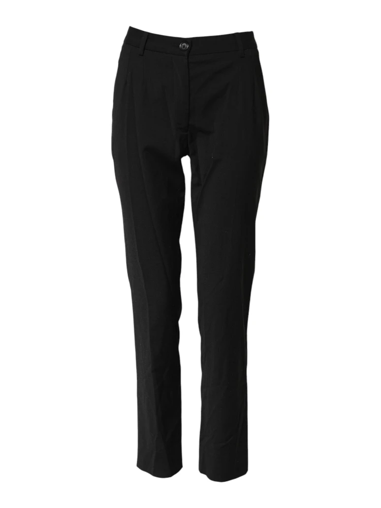 Black STAFF Mid Waist Tapered Pants