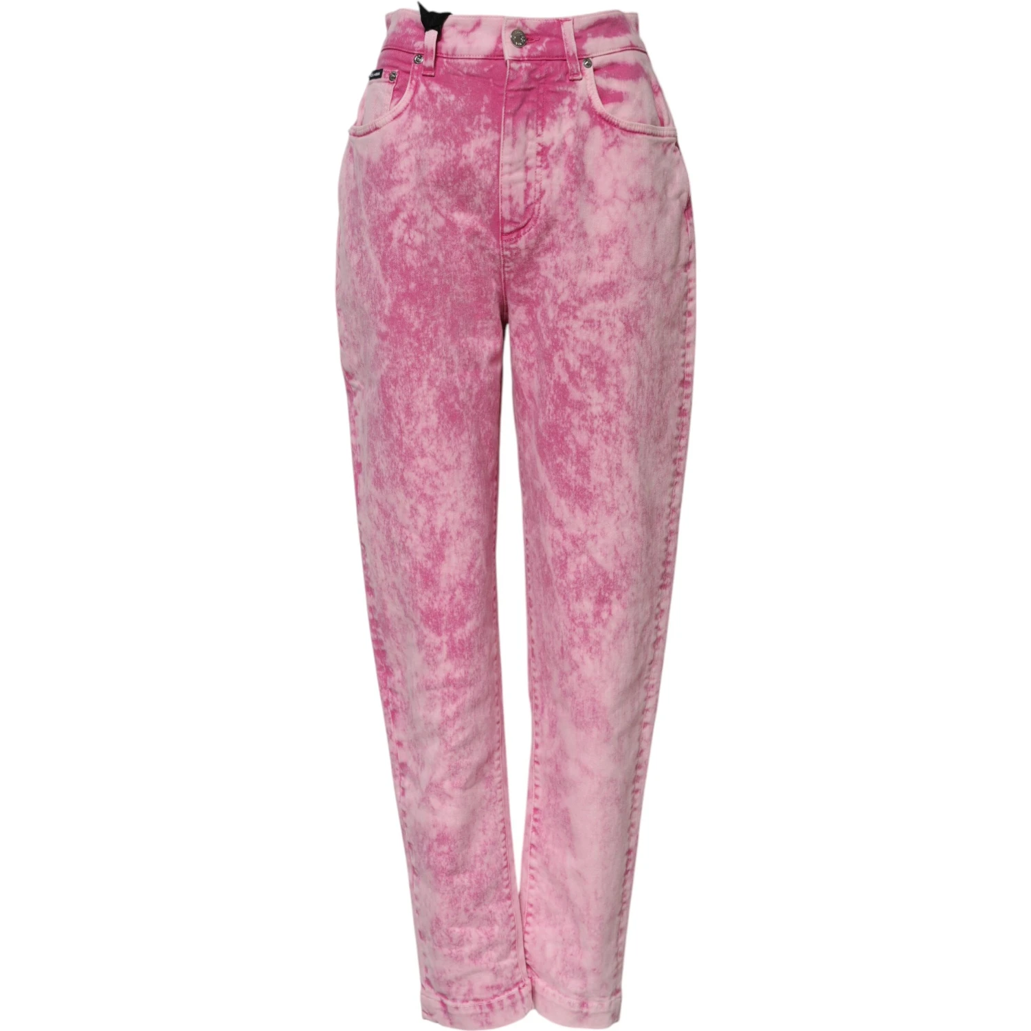 Pink Tie Dye High Waist Tapered Denim Jeans