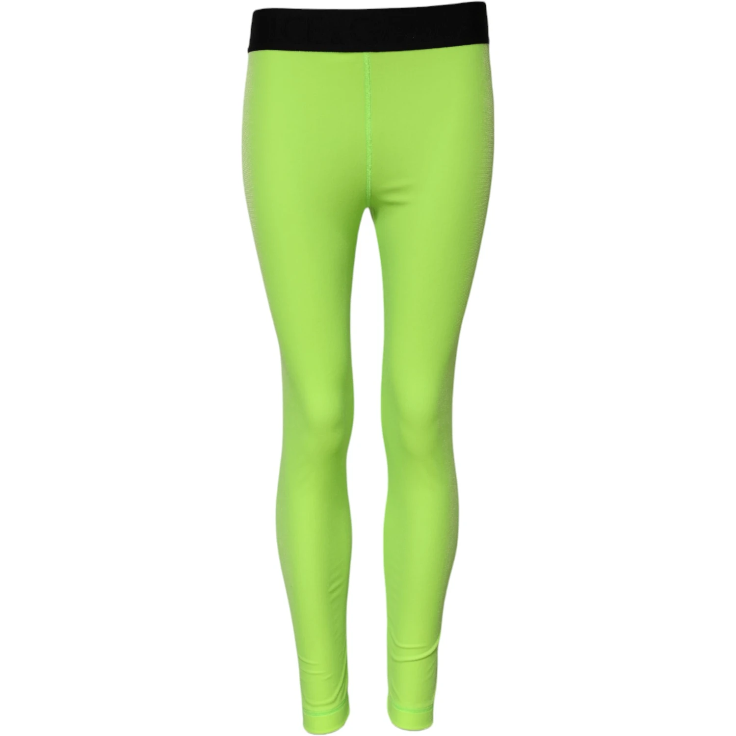 Green Nylon Slim Fit Leggings Pants