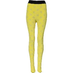 Yellow Logo Slim Fit Leggings Pants
