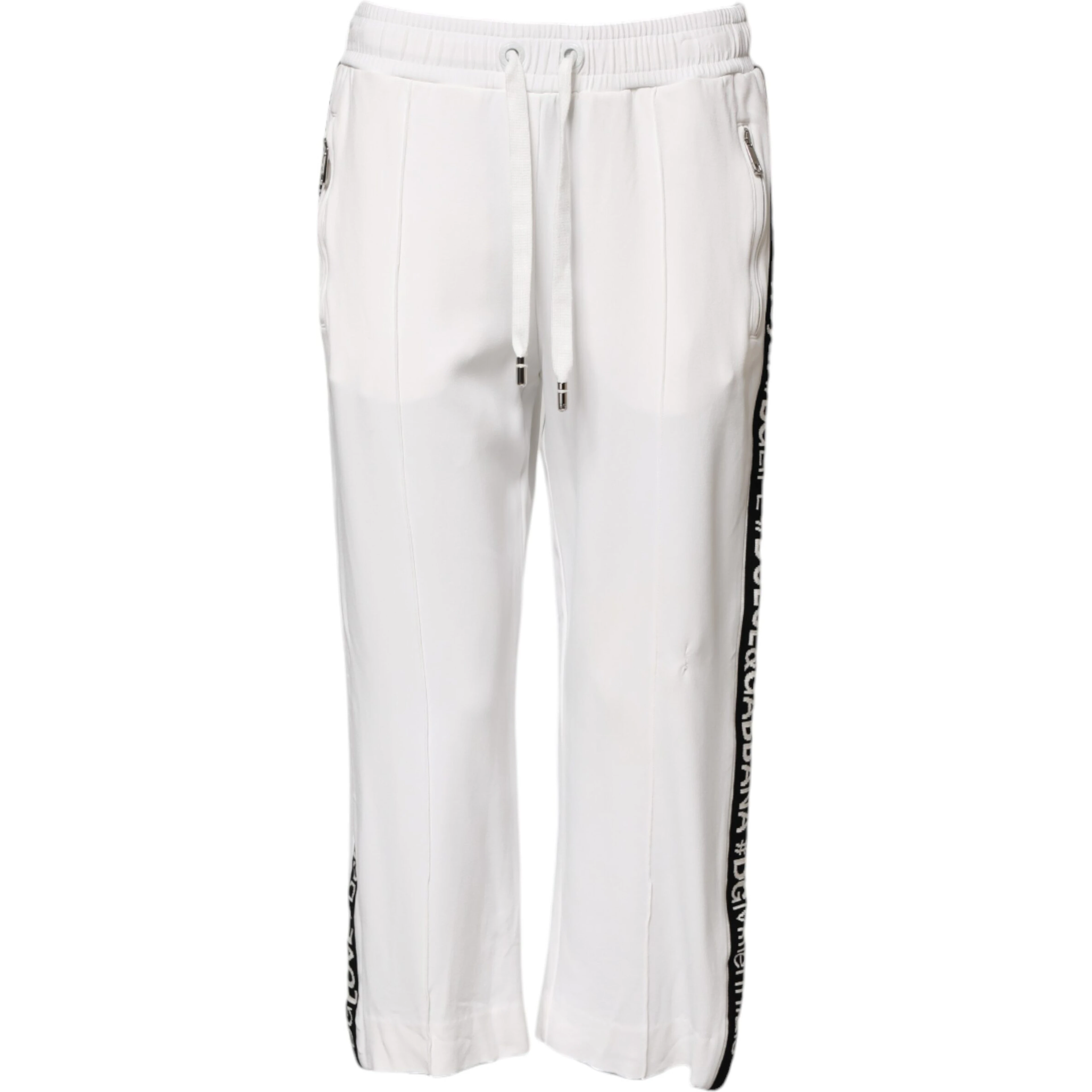 White Viscose Jogger Sweatpants Pants