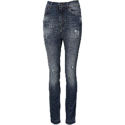 Blue Cotton HighWaist Skinny Denim Jeans