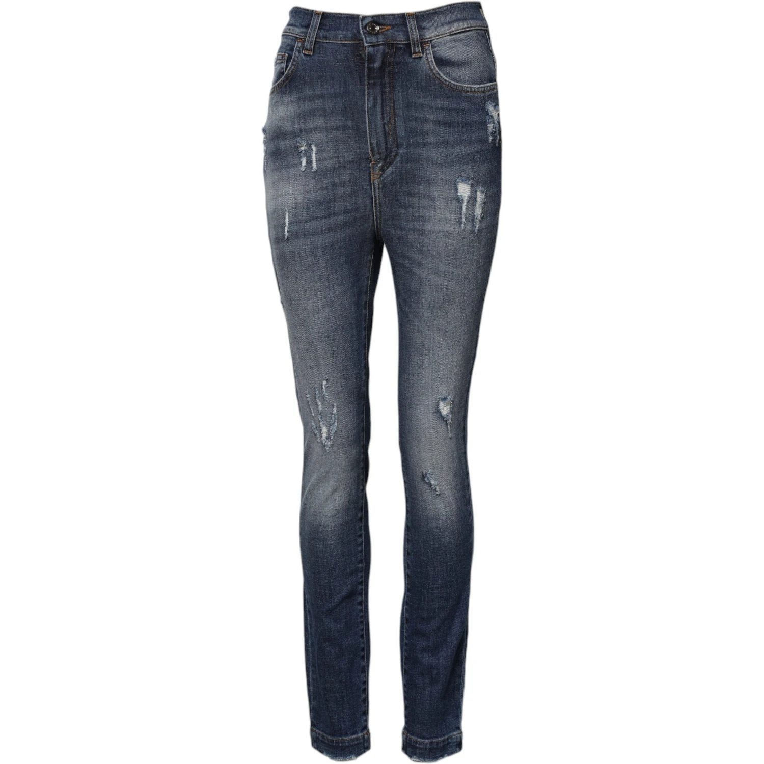 Blue Cotton HighWaist Skinny Denim Jeans