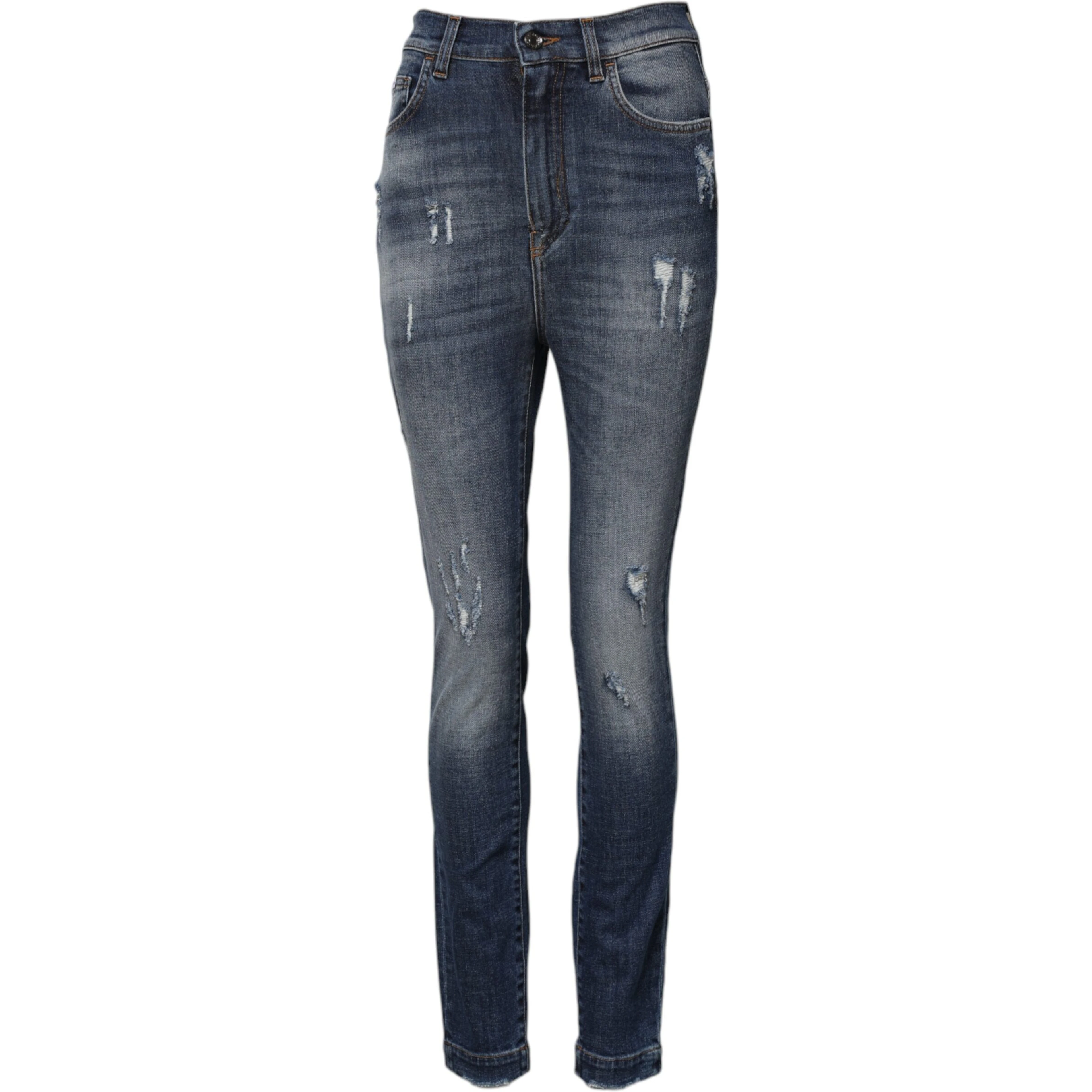 Blue Cotton HighWaist Skinny Denim Jeans