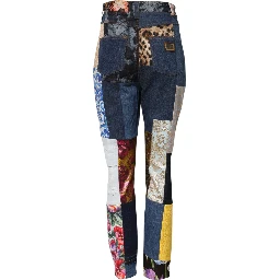 Multicolor Patchwork Skinny Denim Jeans