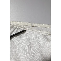 Ivory Silk Tapered High Waist Pants