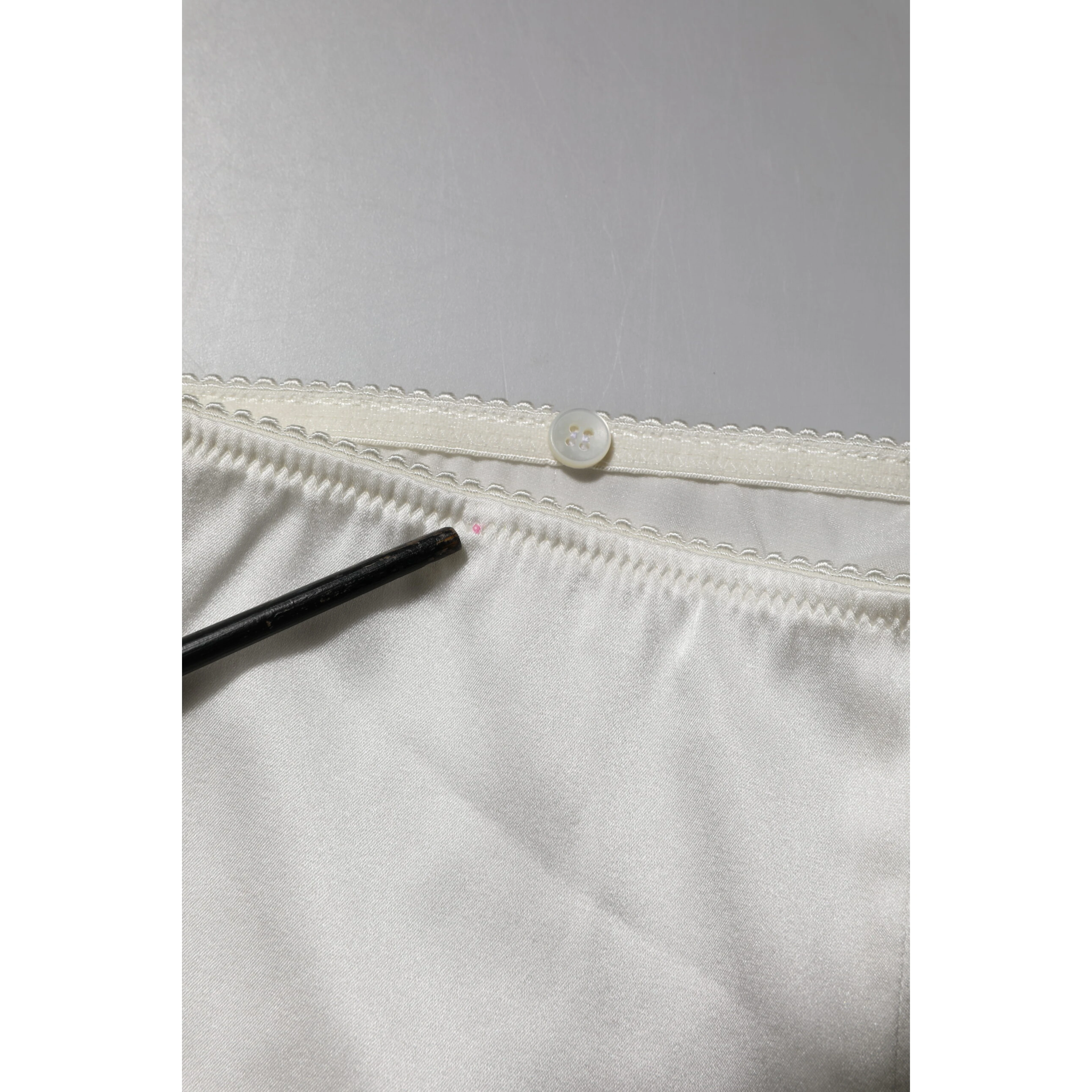 Ivory Silk Tapered High Waist Pants
