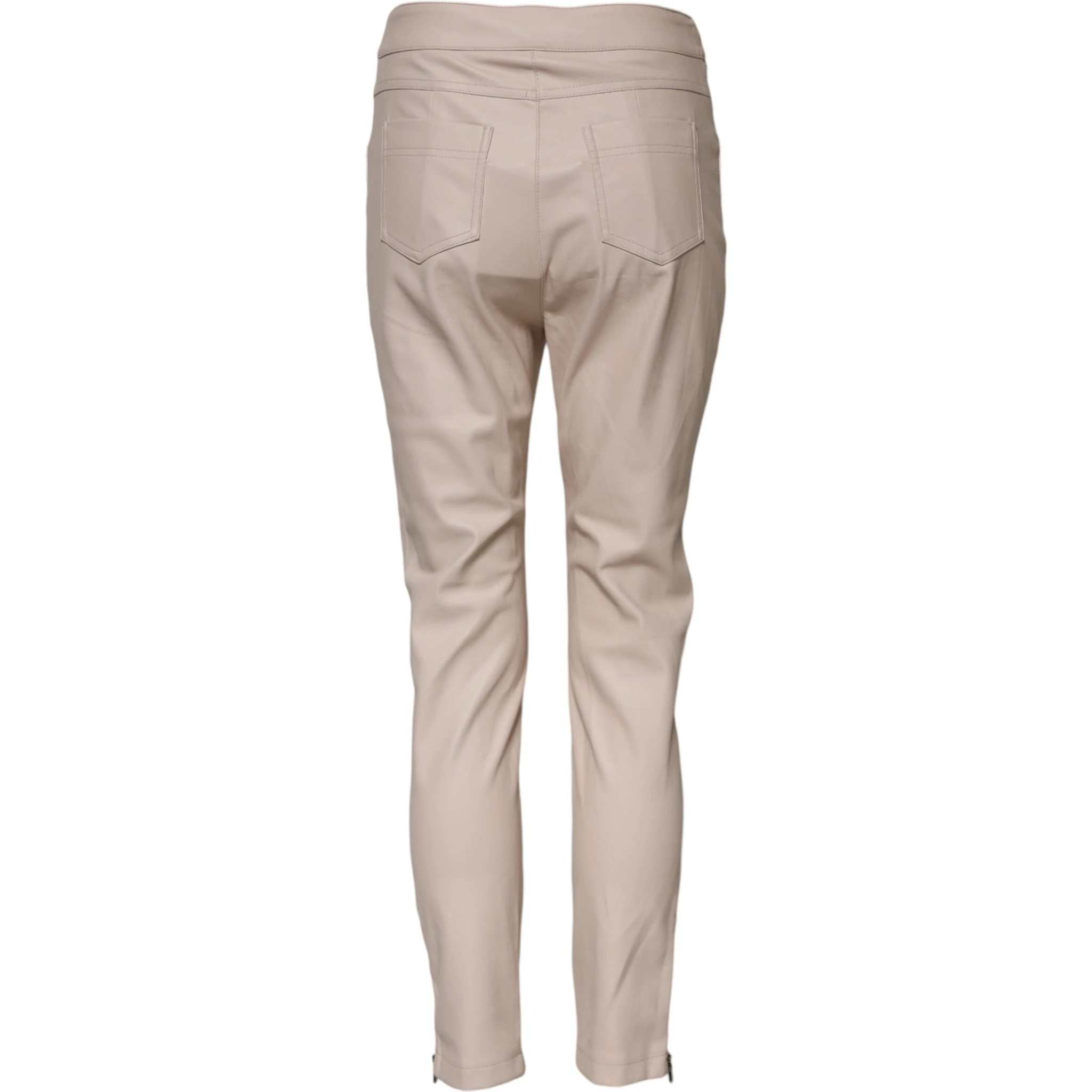 Beige High Waist Tapered Pants
