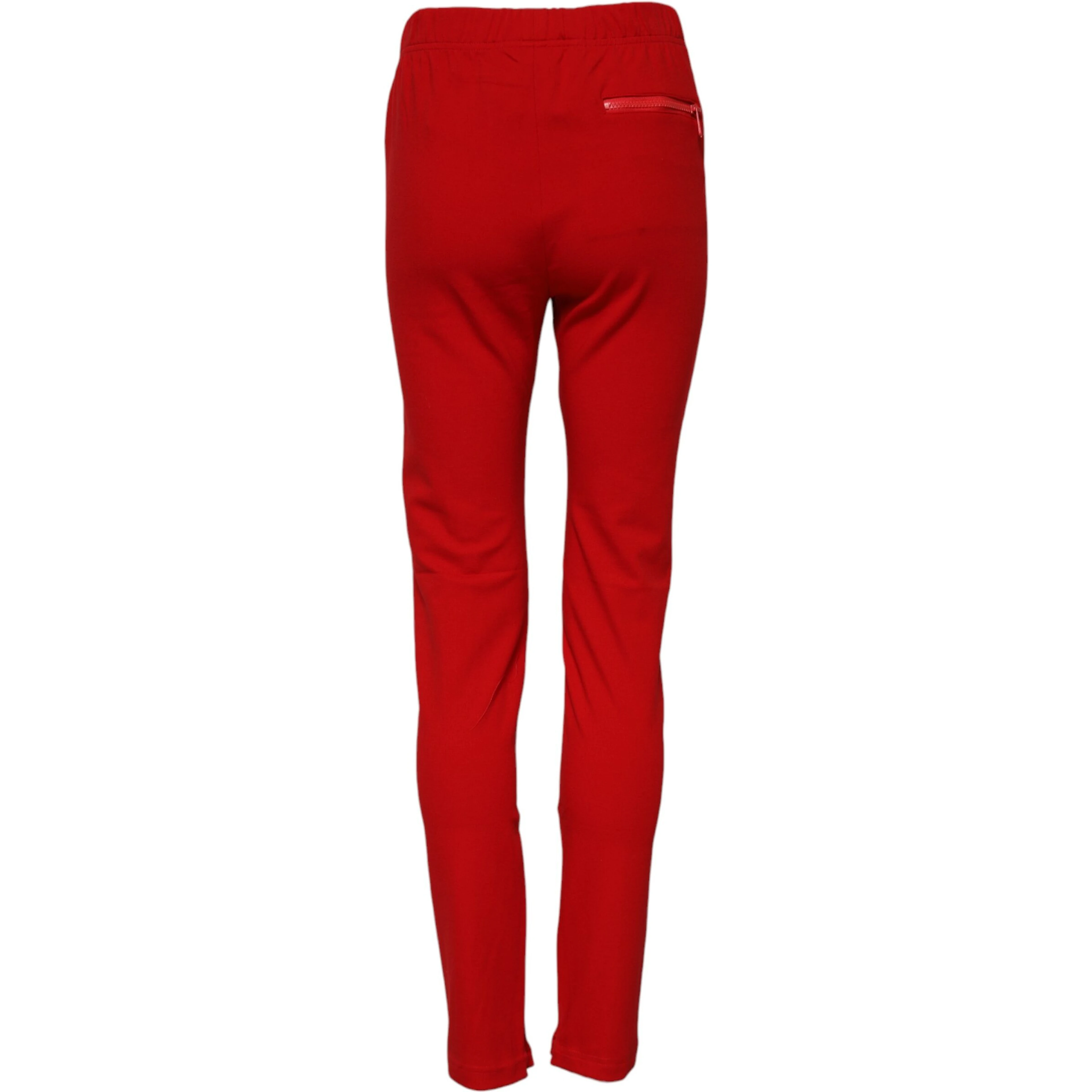 Red Mid Waist Slim Fit Pants