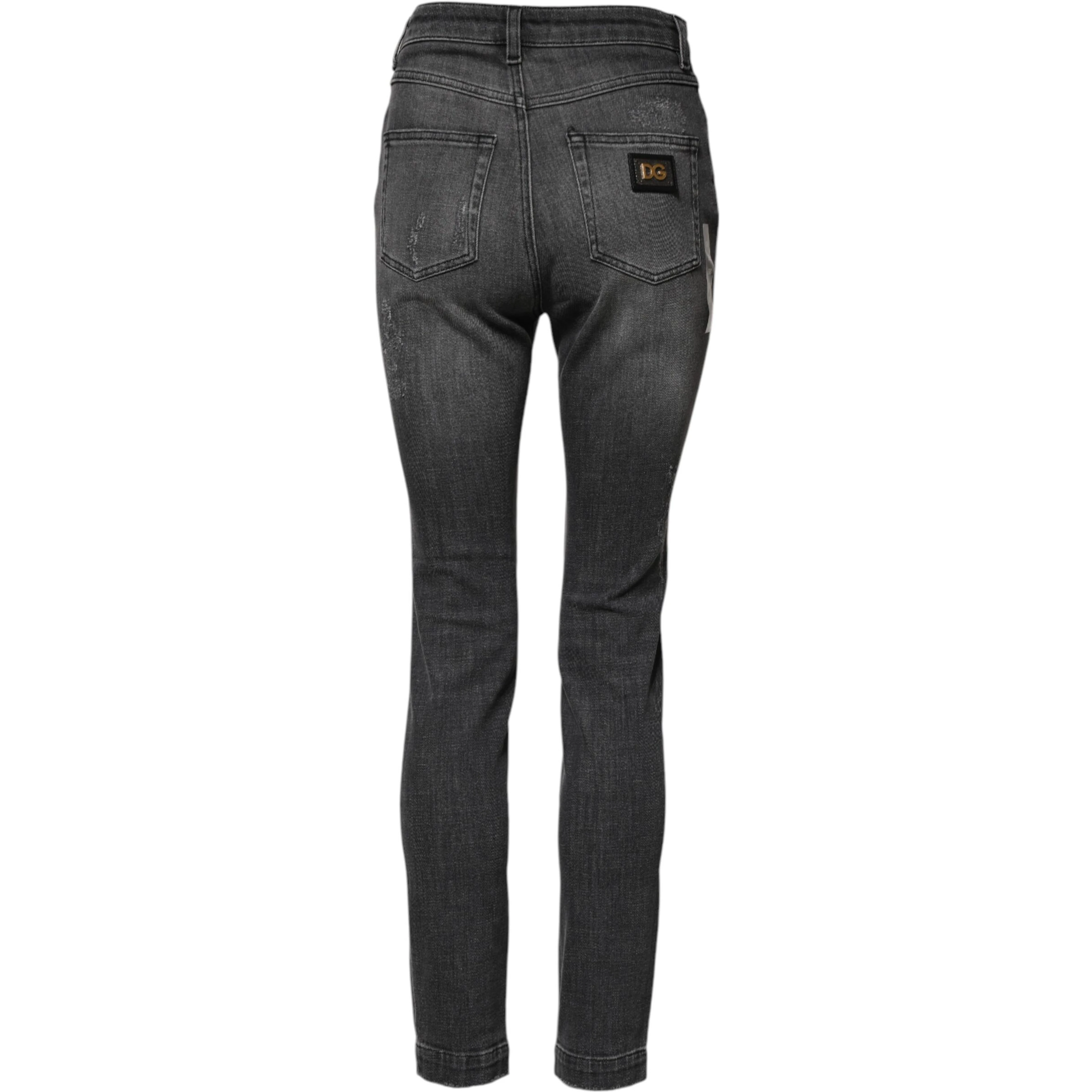 Dark Gray AUDREY Cotton Skinny Denim Jeans