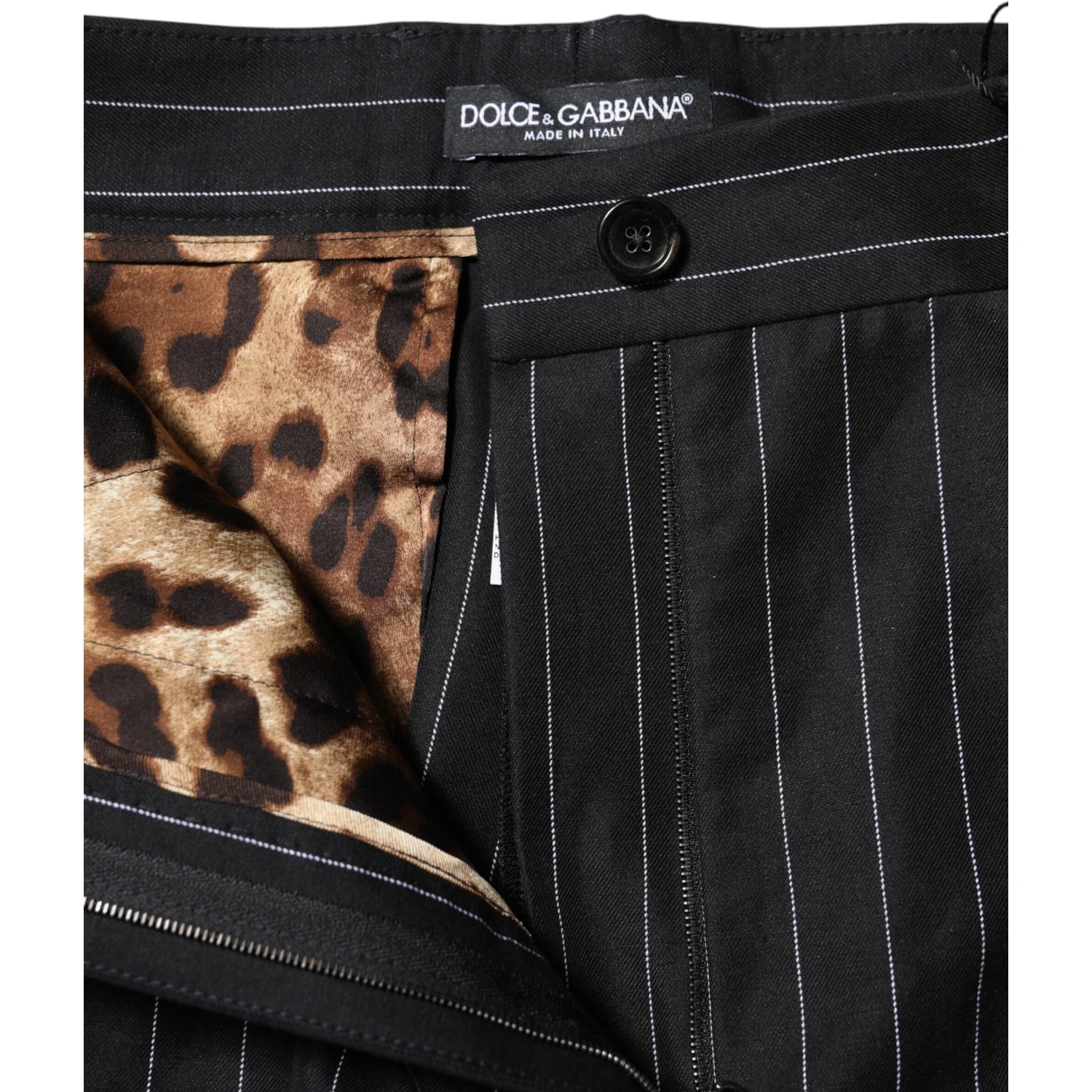 Black Stripes High Waist Tapered Pants