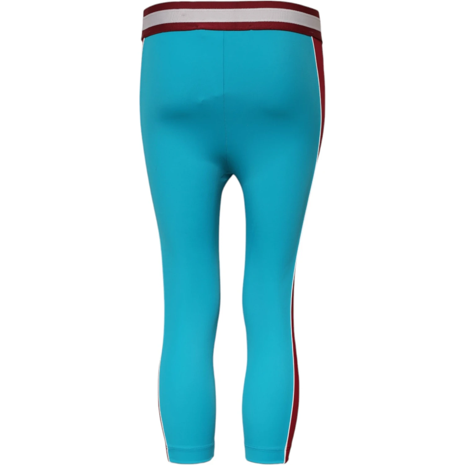 Blue Nylon Slim Fit Cropped Leggings Pants