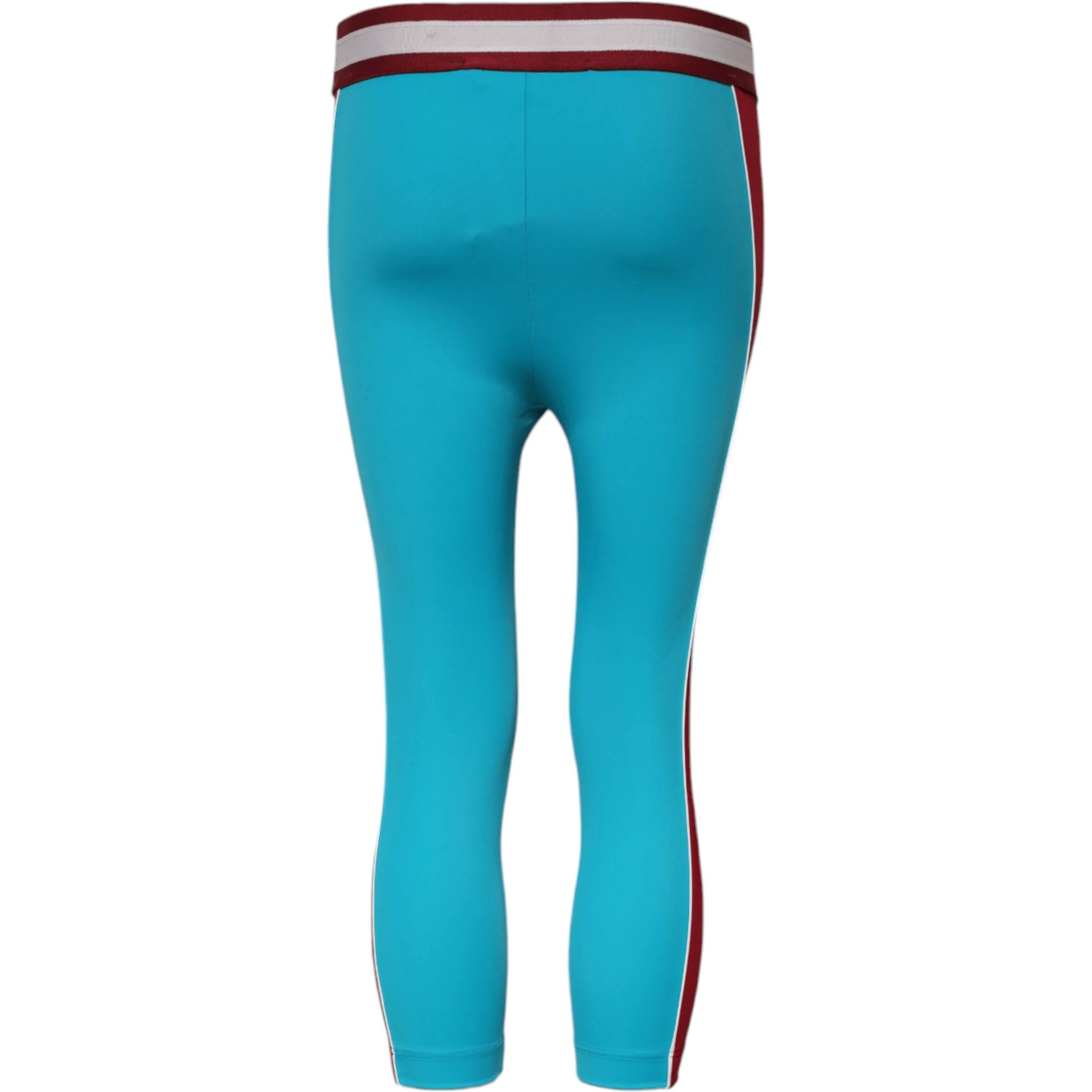 Blue Nylon Slim Fit Cropped Leggings Pants