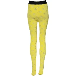 Yellow Logo Slim Fit Leggings Pants
