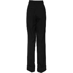 Black Wool High Waist Formal Pants