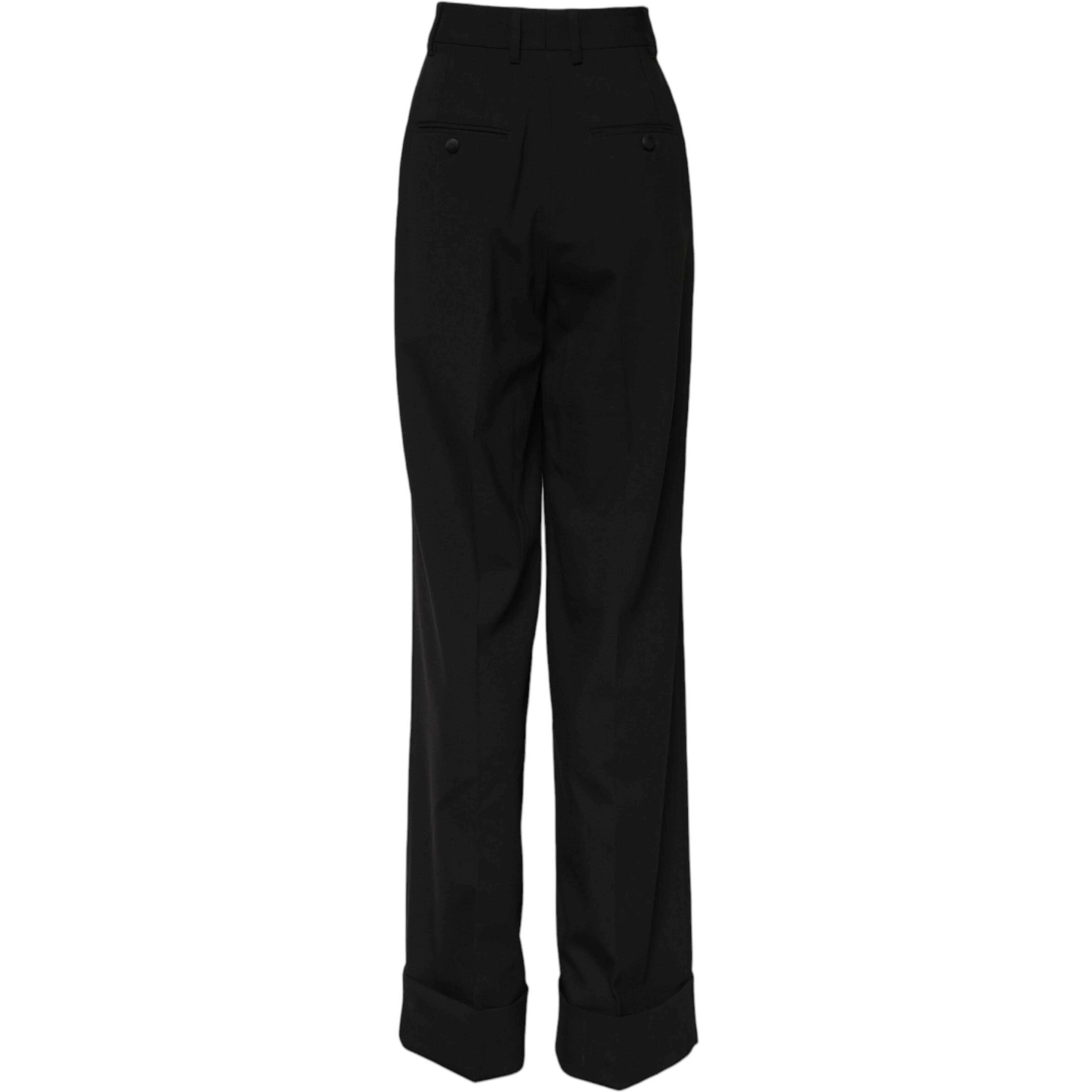 Black Wool High Waist Formal Pants
