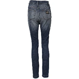Blue Cotton HighWaist Skinny Denim Jeans