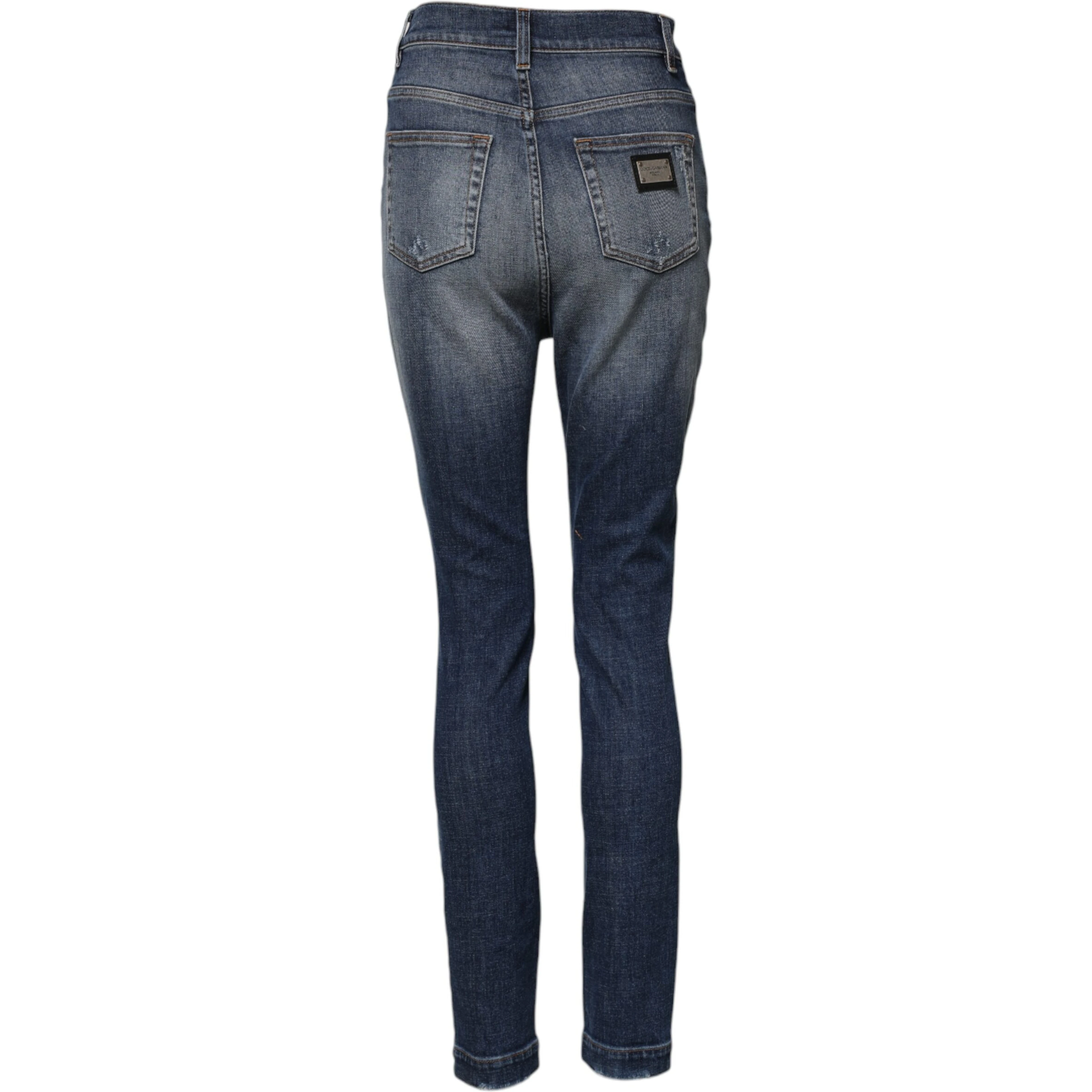 Blue Cotton HighWaist Skinny Denim Jeans