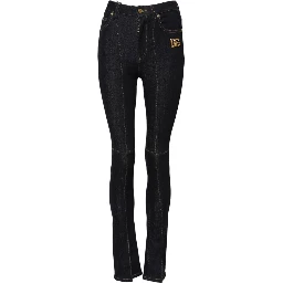 Blue Cotton High Waist Skinny Denim Jeans