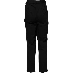 Black Cotton High Waist Formal Pants