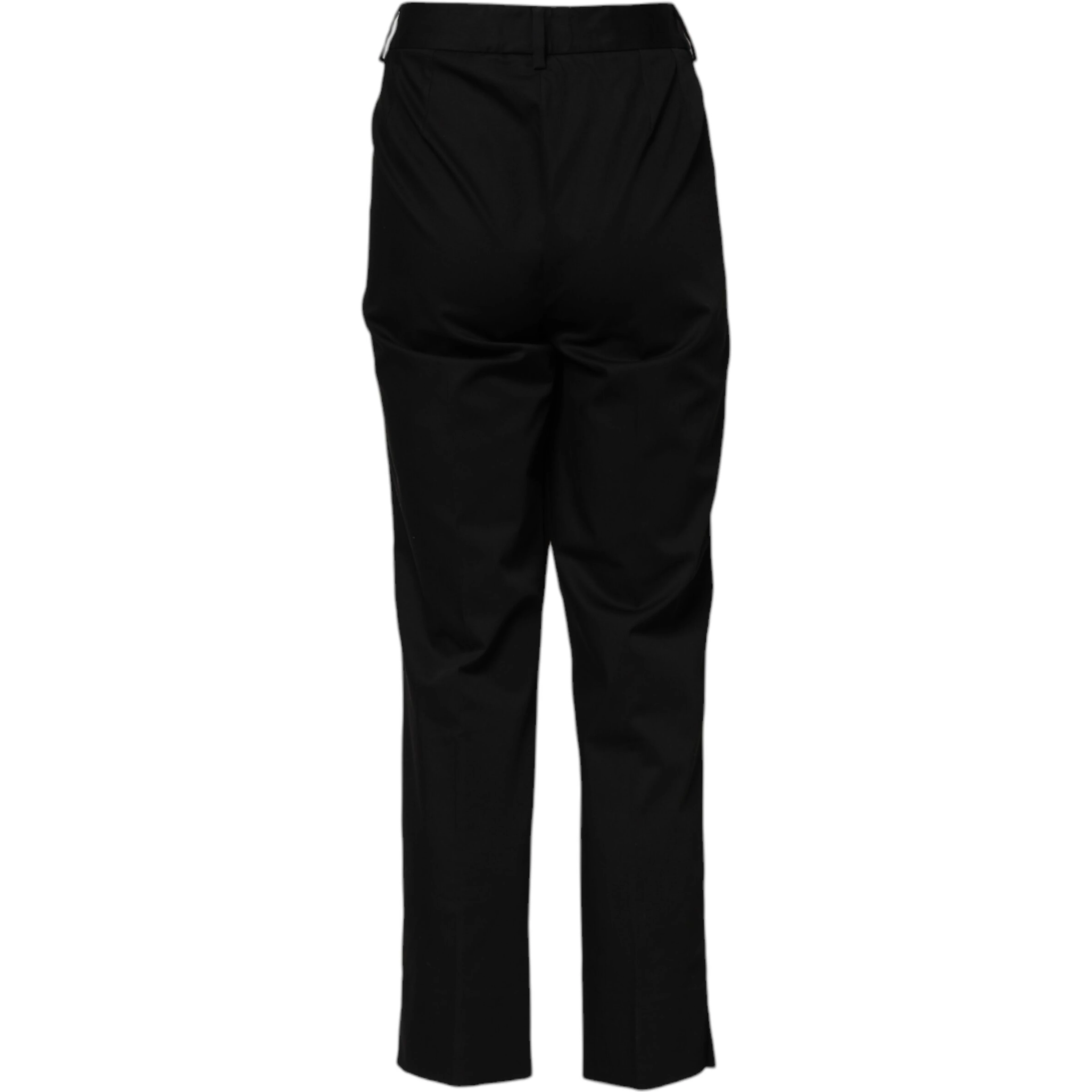 Black Cotton High Waist Formal Pants