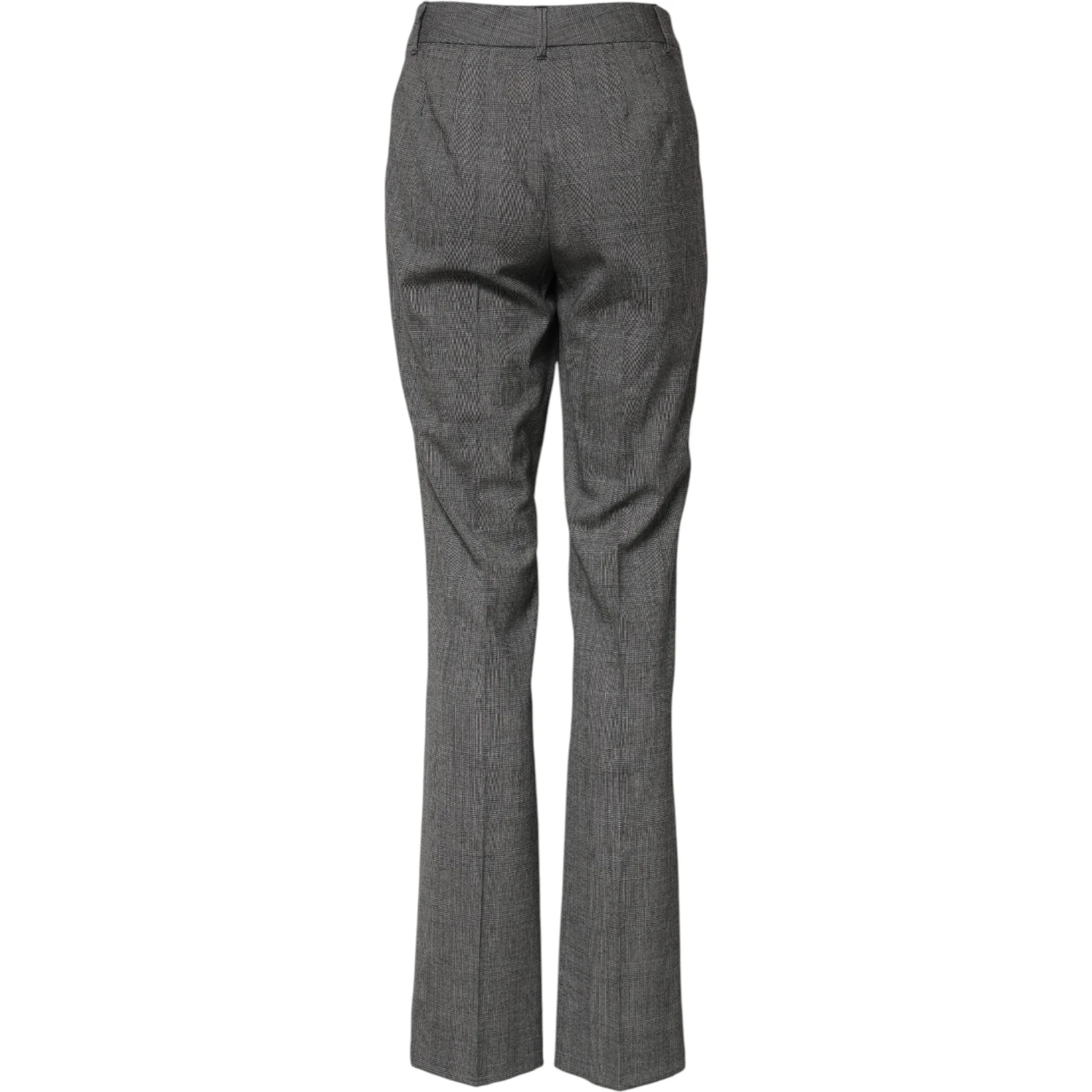 Gray Checkered High Waist Flared Pants