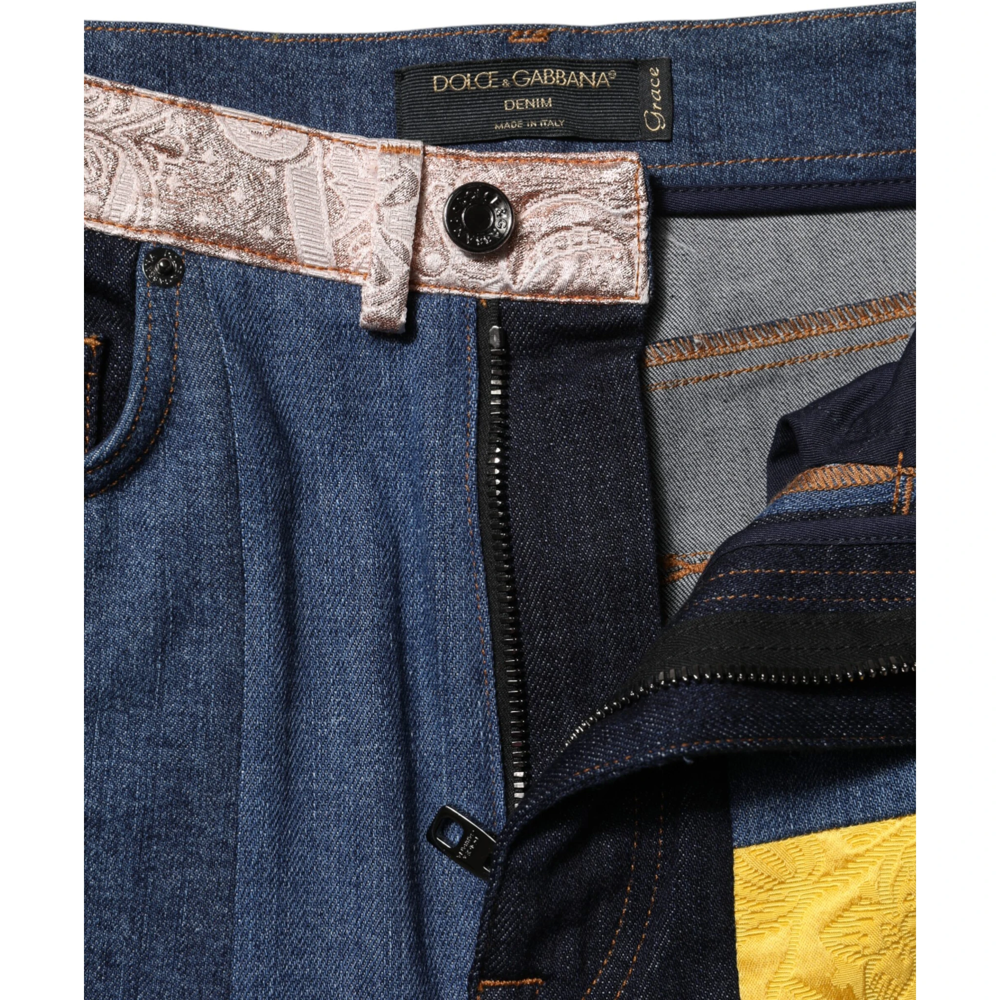 Multicolor Patchwork Skinny Denim Jeans