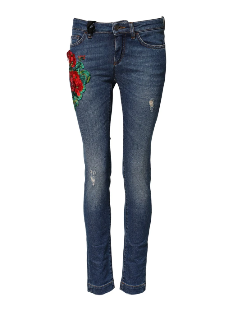 Blue Cotton Low Waist Skinny Denim Jeans alternative
