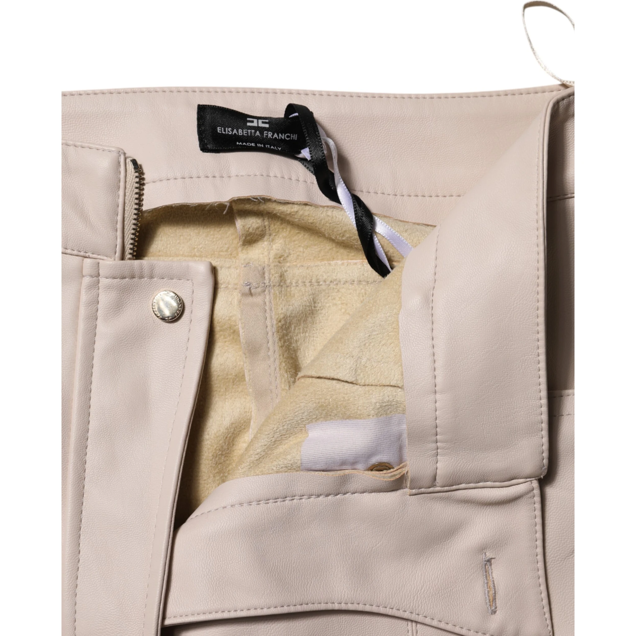 Beige High Waist Tapered Pants
