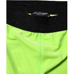 Green Nylon Slim Fit Leggings Pants