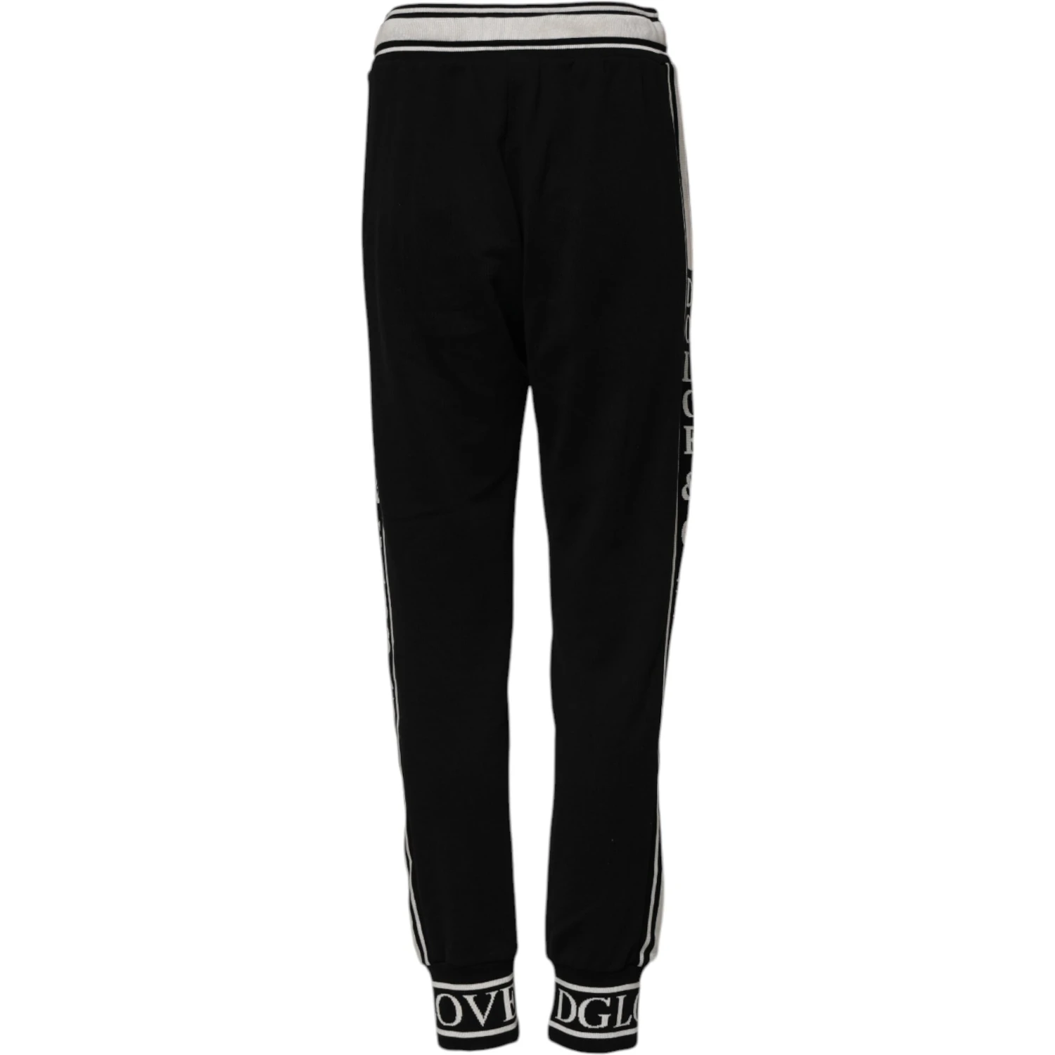 Black Cotton Jogger Logo Waist Pants
