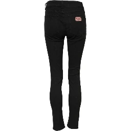 Black Cotton Skinny Mid Waist Denim Jeans