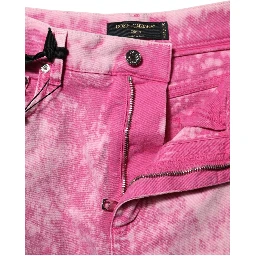 Pink Tie Dye High Waist Tapered Denim Jeans