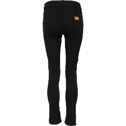 Black Cotton Skinny Mid Waist Denim Jeans