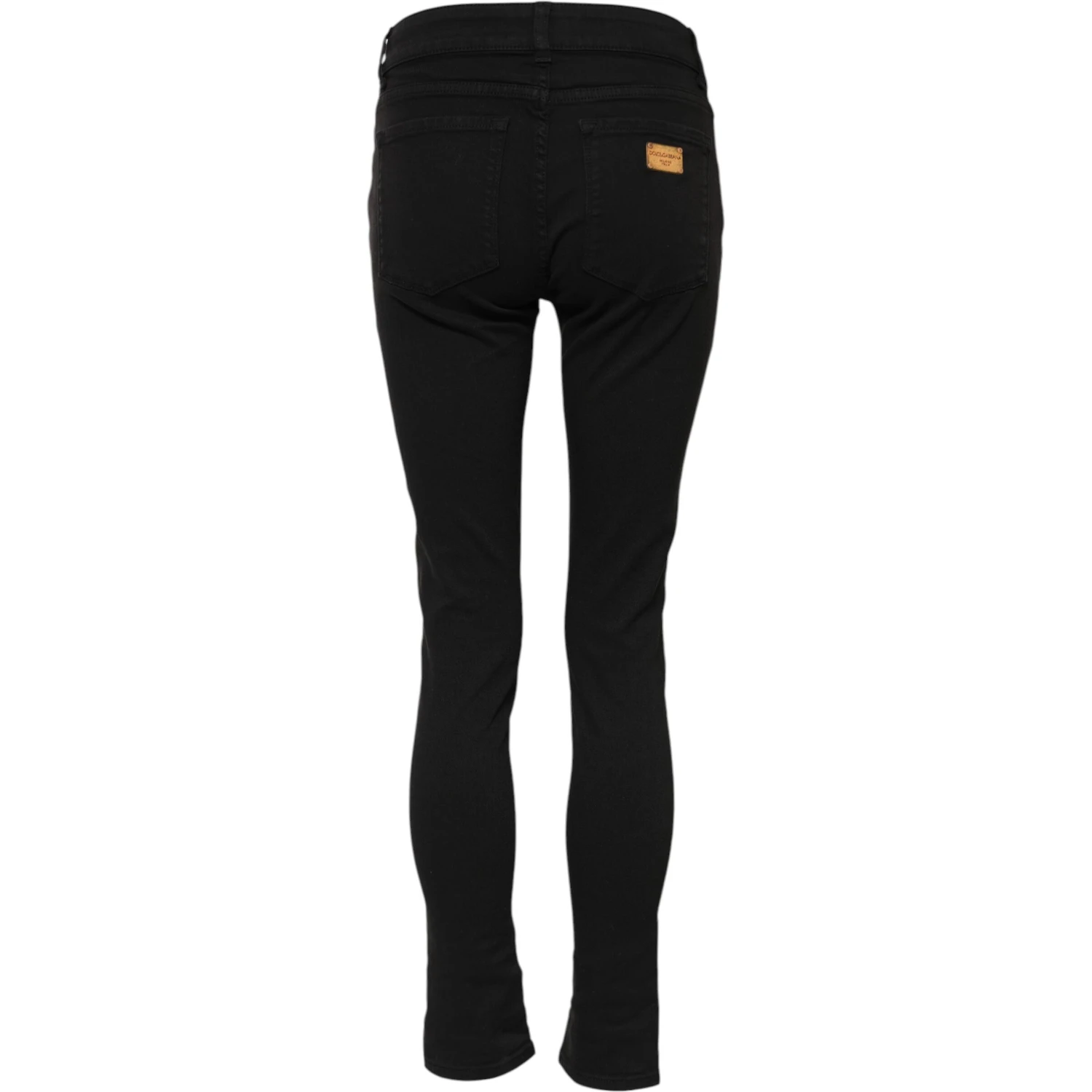Black Cotton Skinny Mid Waist Denim Jeans
