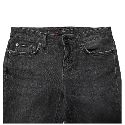 Black Cotton Low Waist Skinny Denim Jeans