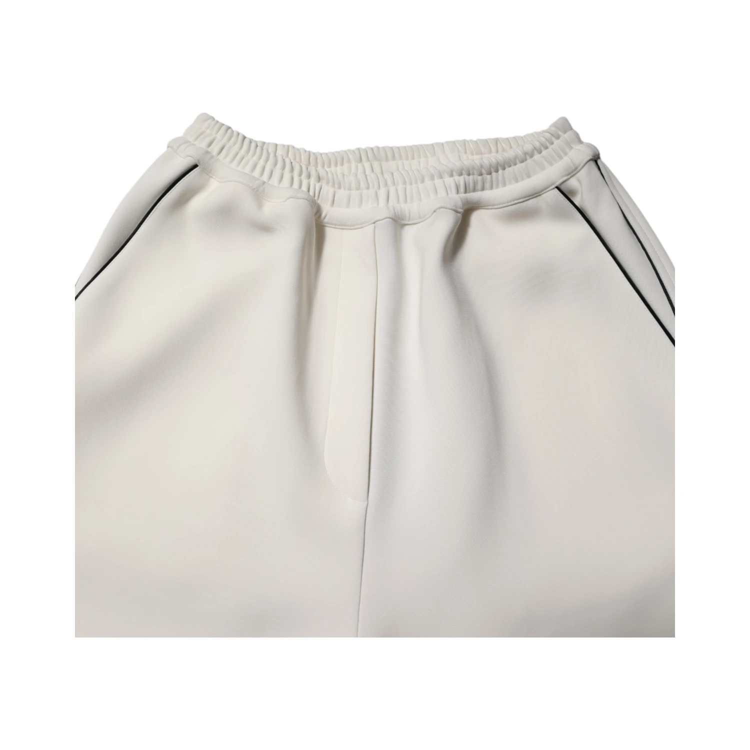 White Viscose Wide Leg Pull On Pants