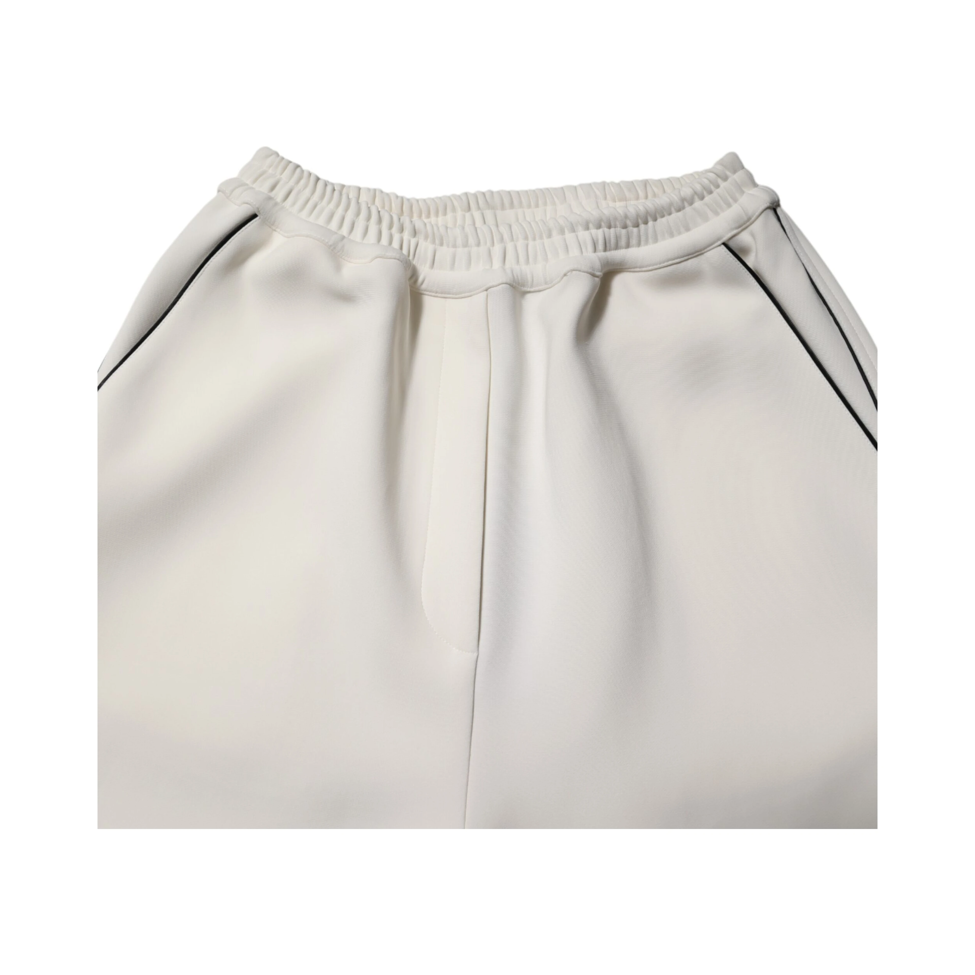 White Viscose Wide Leg Pull On Pants