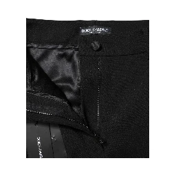 Black Wool High Waist Formal Pants