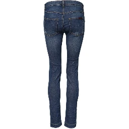 Blue Cotton Low Waist Skinny Denim Jeans