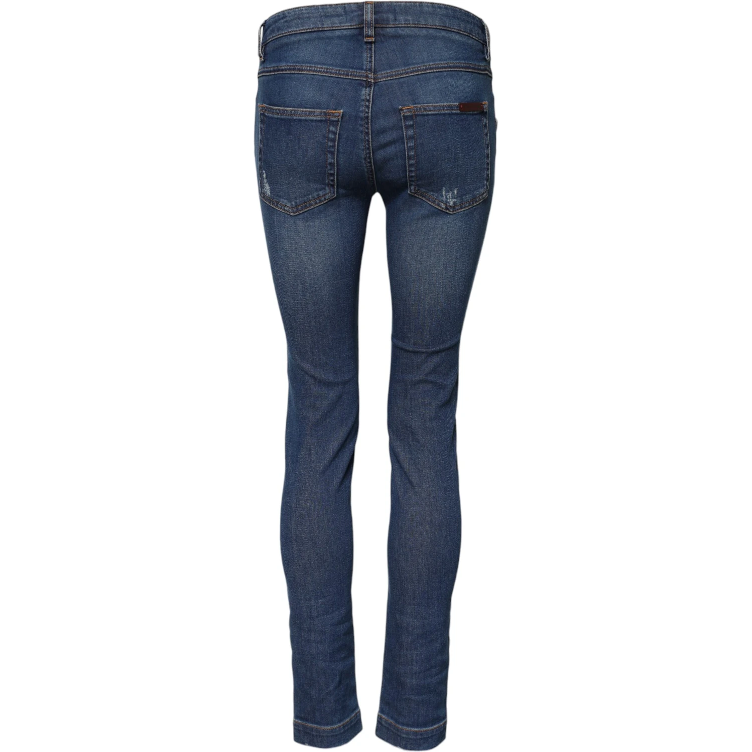 Blue Cotton Low Waist Skinny Denim Jeans