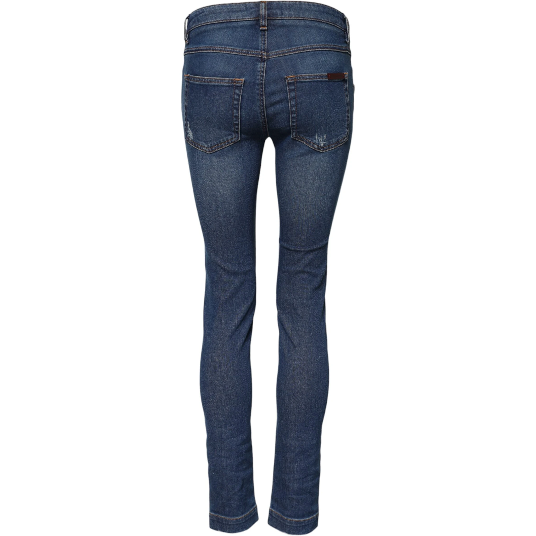Blue Cotton Low Waist Skinny Denim Jeans