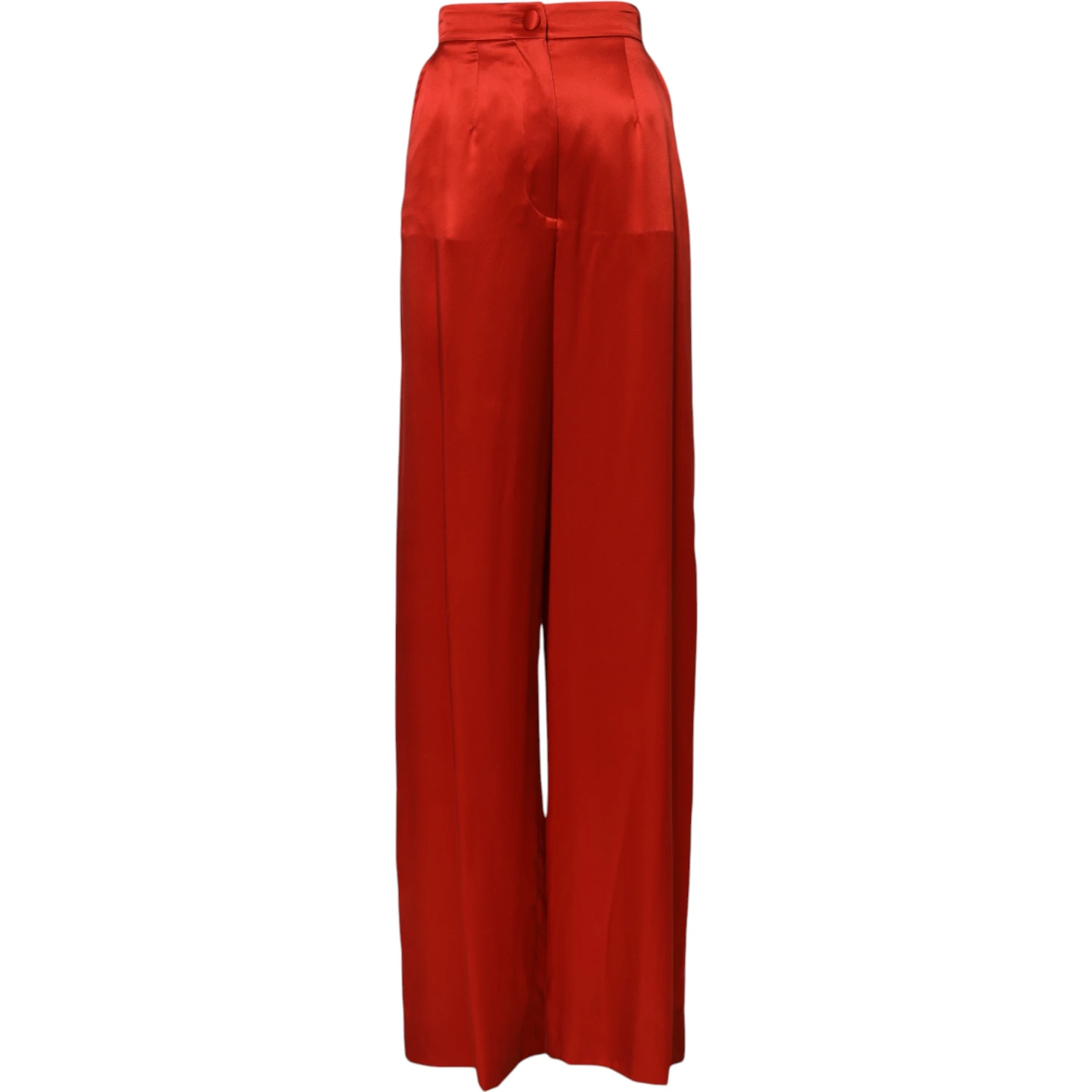 Red Satin High Waist Wide Leg Pants
