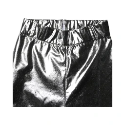 Metallic Silver Polyester Slim Fit Leggings Pants