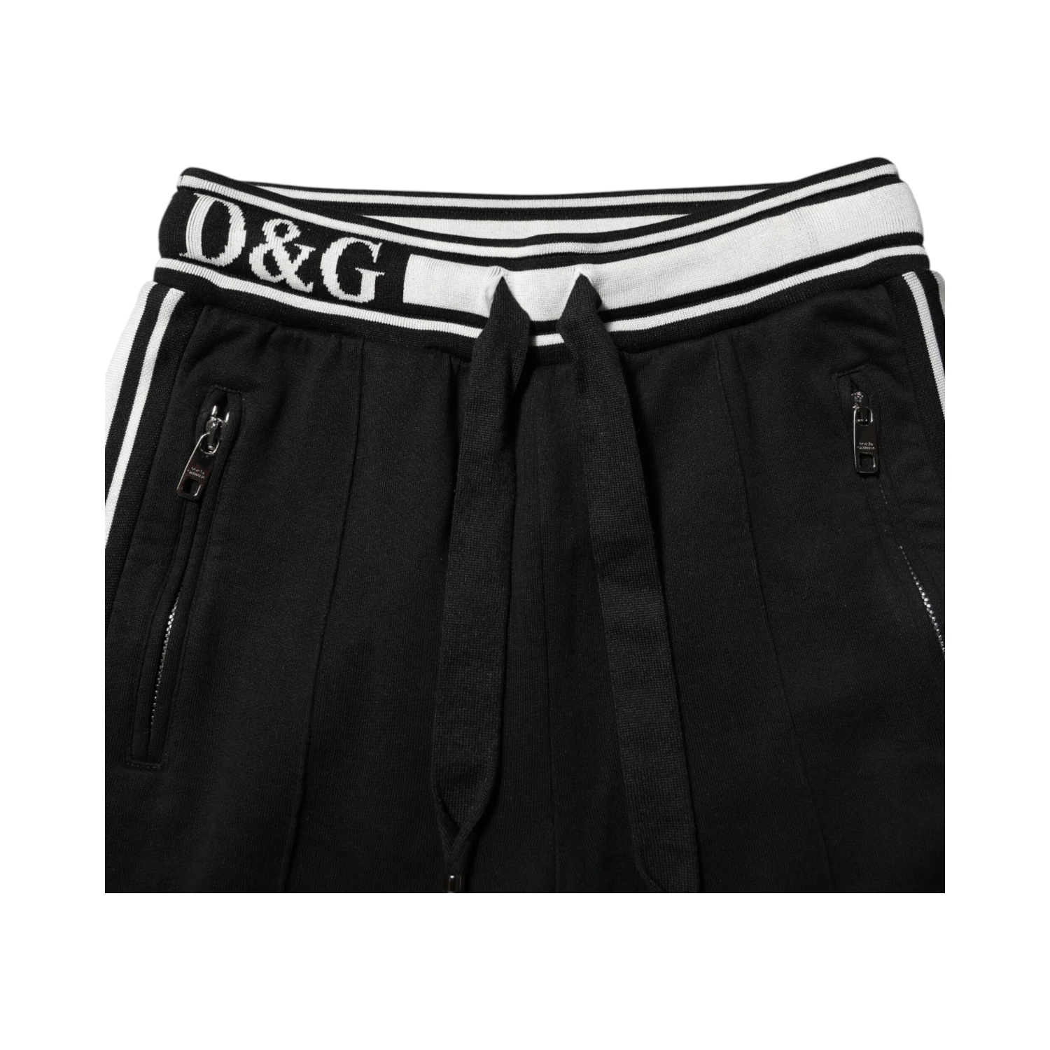 Black Cotton Jogger Logo Waist Pants