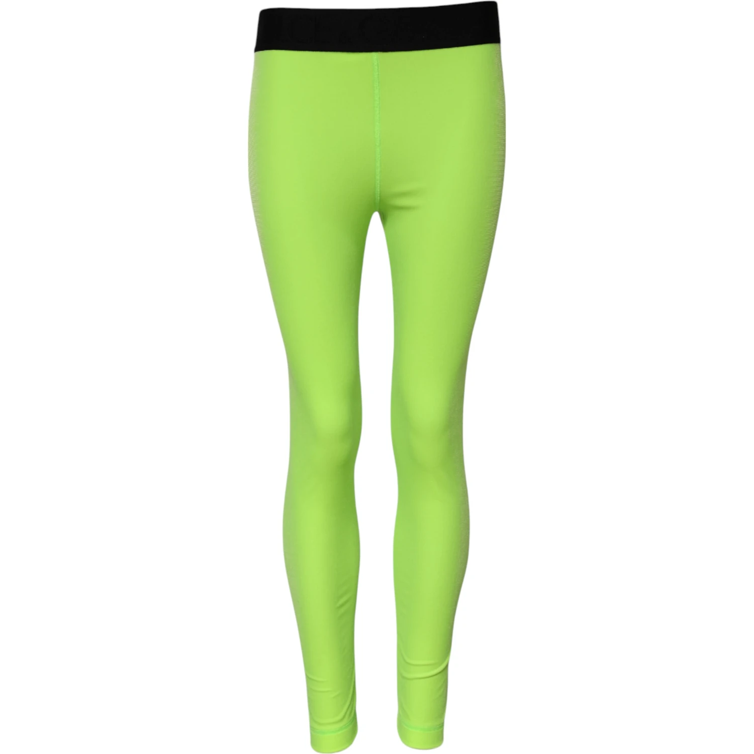 Green Nylon Slim Fit Leggings Pants